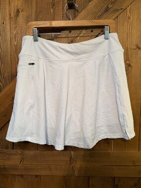 White Athletic Skort with Zip Pocket 2XL